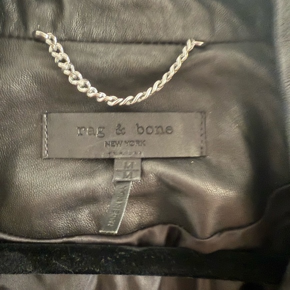 Rag & Bone Black Leather Biker Jacket - Picture 2 of 5